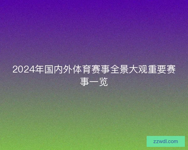 2024年国内外体育赛事全景大观重要赛事一览